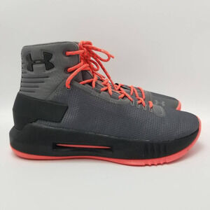 Under Armour Drive 4 High Top Basketball Sneaker Shoes Gray Black 1298309-040